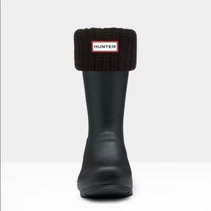 Hunter Boot Waffle Roped Black Socks